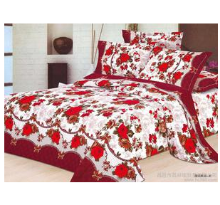 供应 山东床上四件套多种花型可选 布料 床上用品